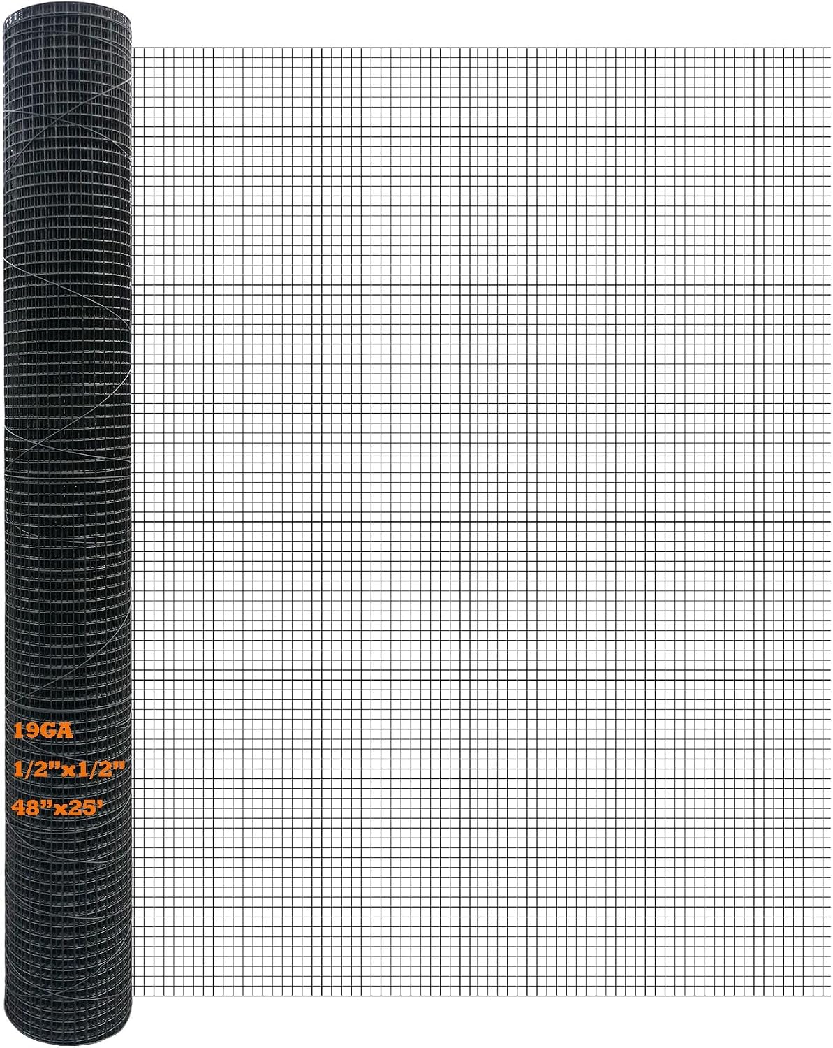 Paño hardware PVC negro 48pulg x25ft 1/2pulg 19GA