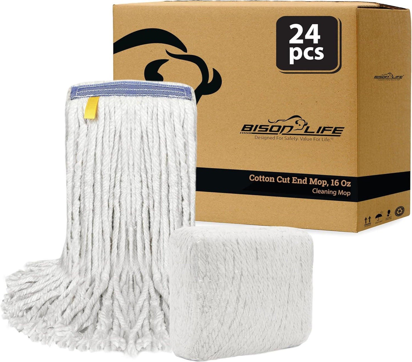 24 Cabezales algodón trapeador húmedo 1.25pulg