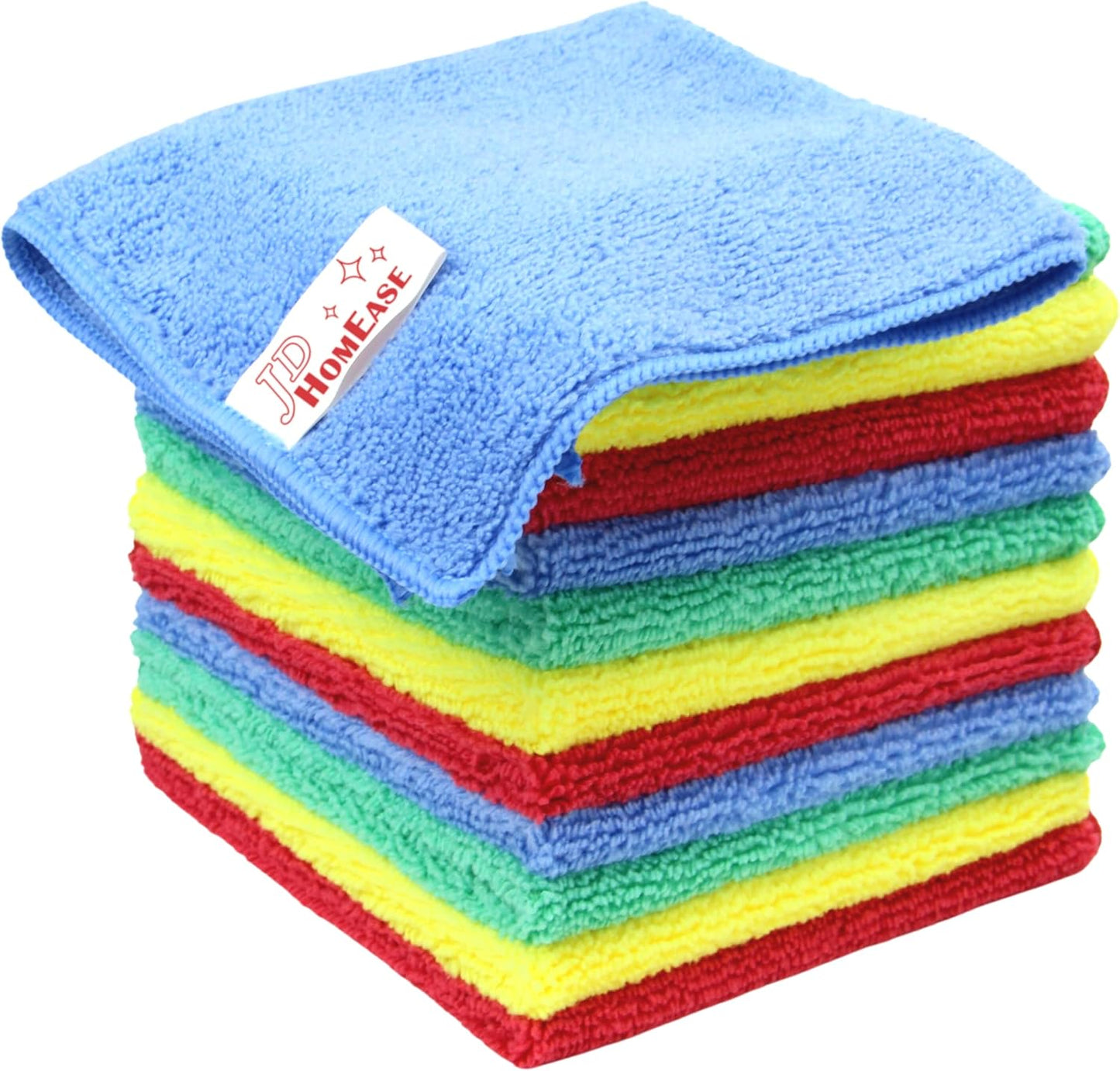 Pack 12 paños microfibra 12x12pulg multiusos 4 colores