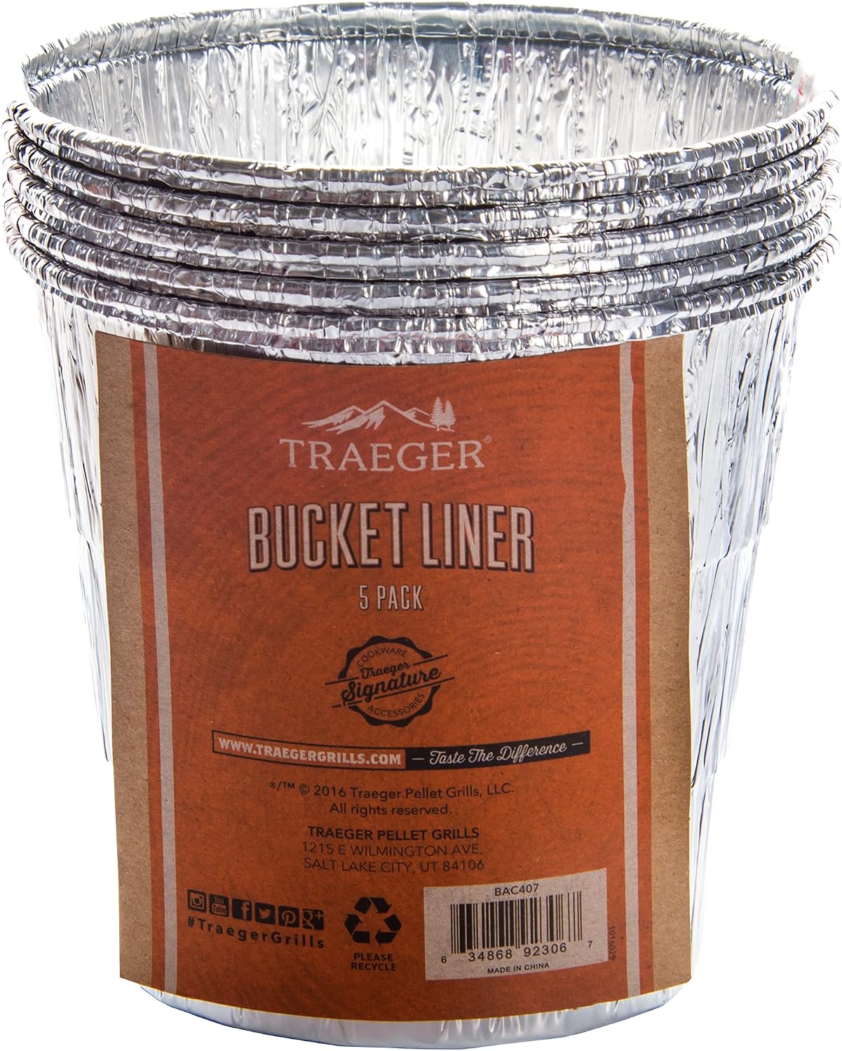 Revestimientos cubeta grasa parrilla Traeger 5 Uds
