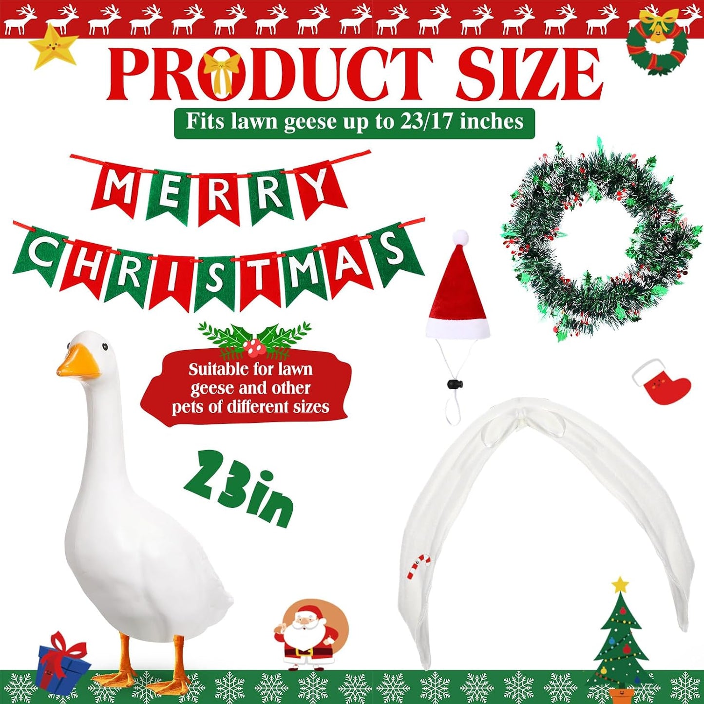4 Pzas Atuendo Ganso Navideño 58cm Alas Articulables