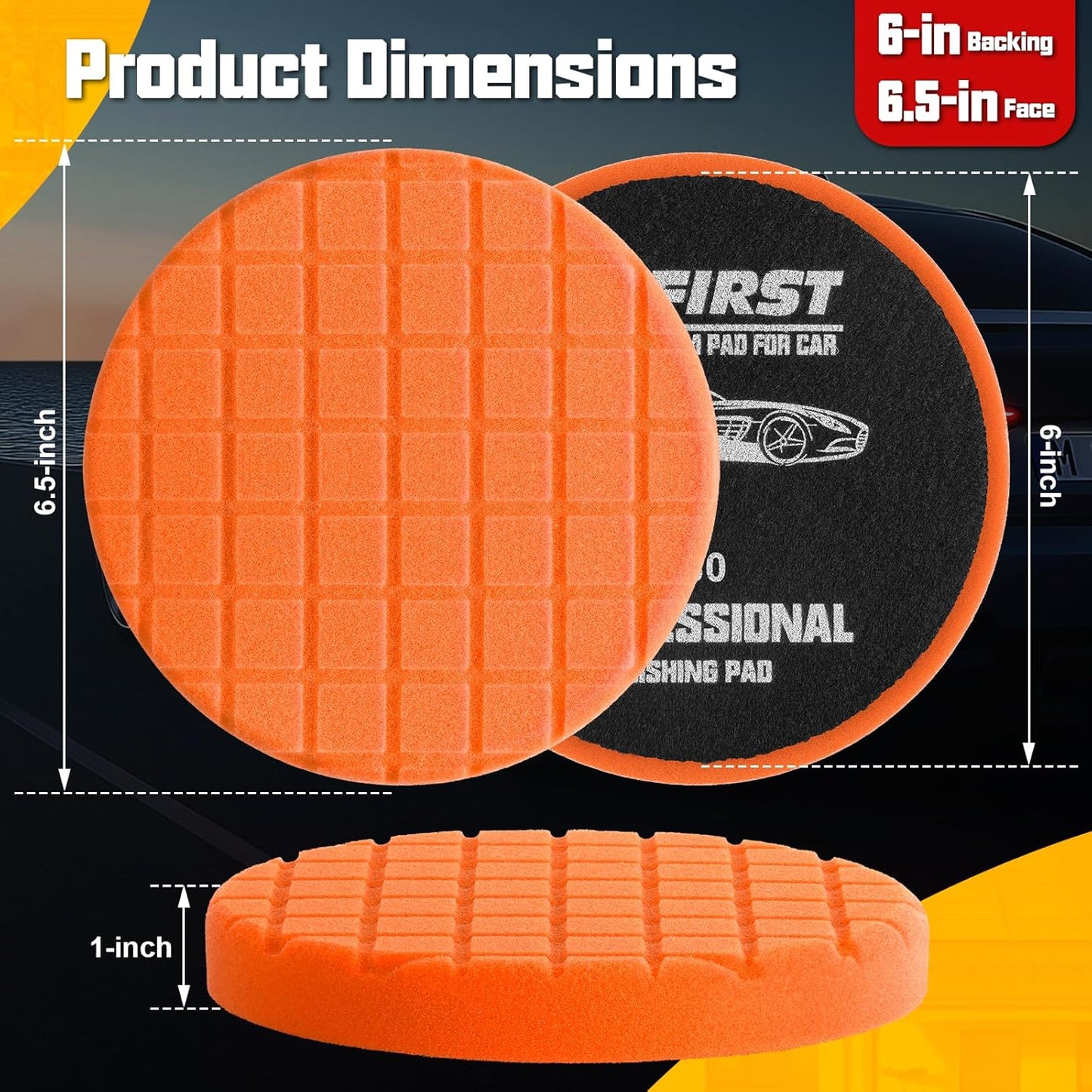 Almohadillas pulido naranja T80 6.5pulg alta densidad