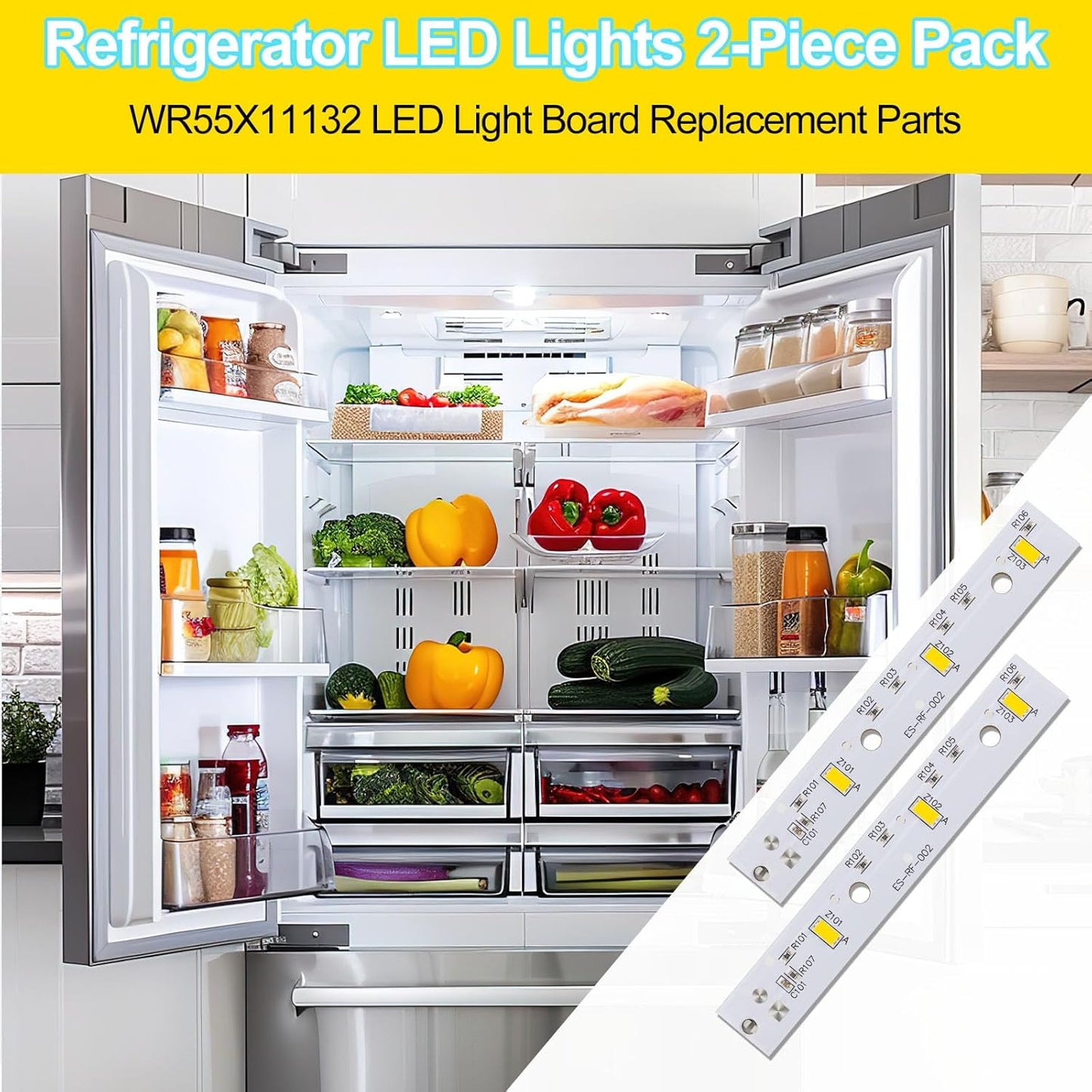 2 Pzas Tablero Luz LED Congelador GE Repuesto