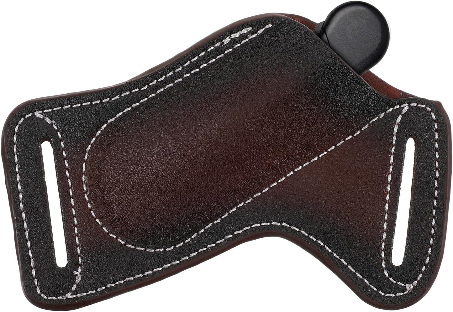 Funda cuero cuchillo plegable EDC para cinturón marrón