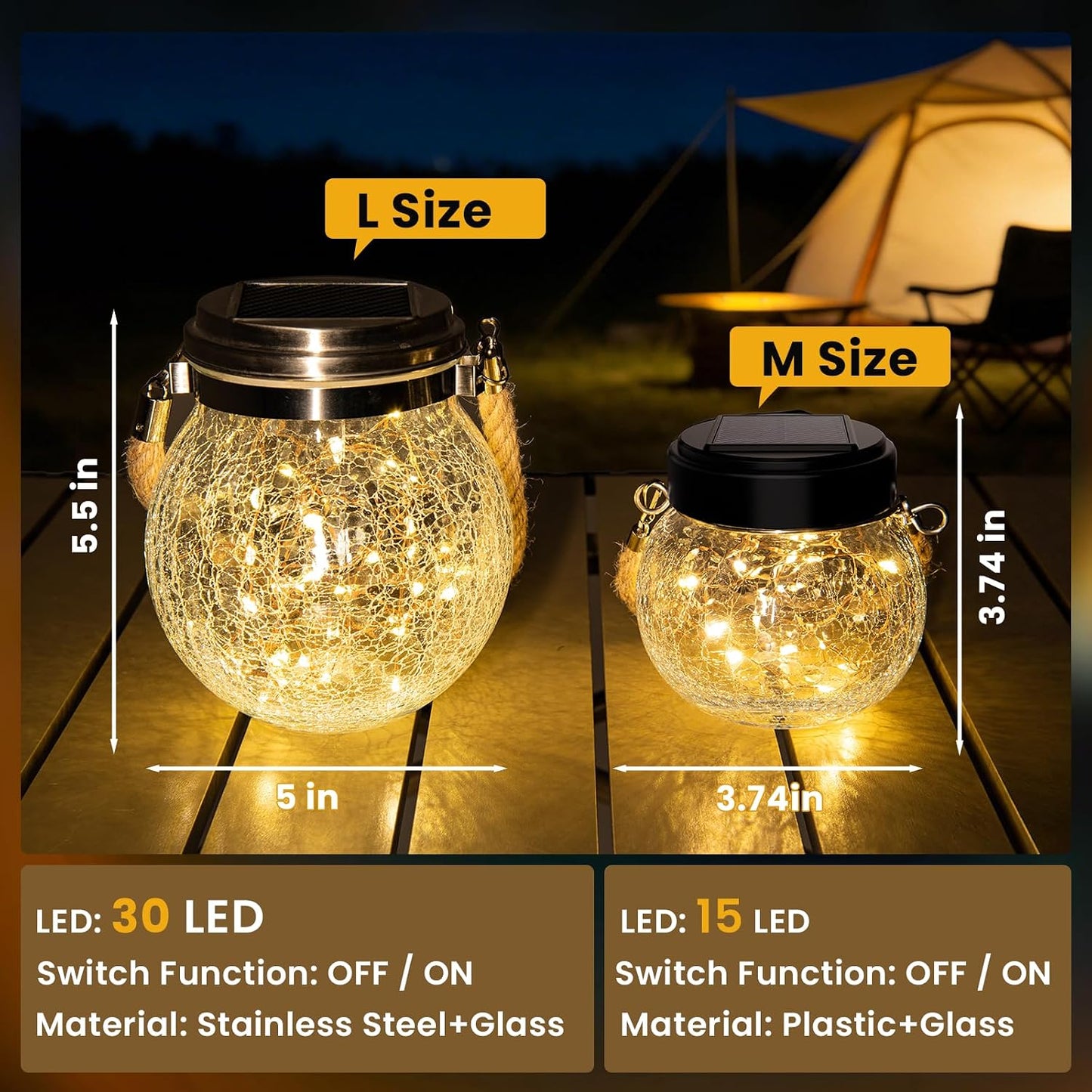 Farol solar impermeable 6 luces colgantes para jardín Halloween