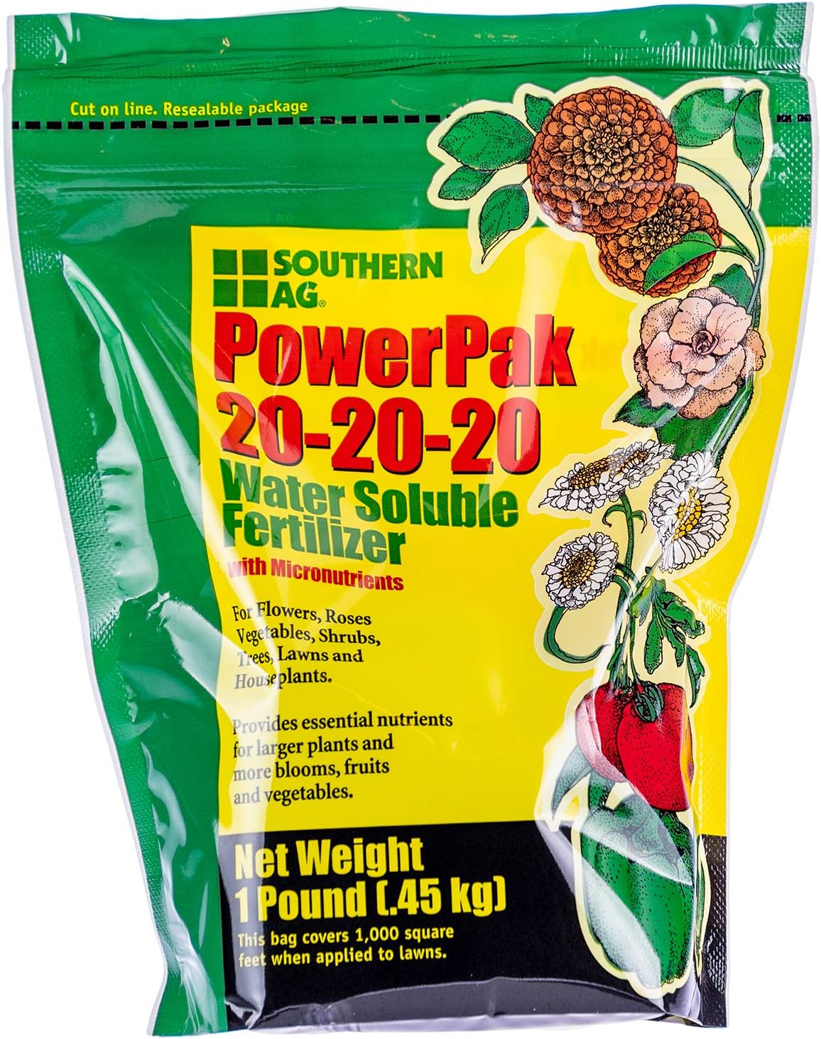 Fertilizante soluble en agua 20-20-20 con micronutrientes 1LB