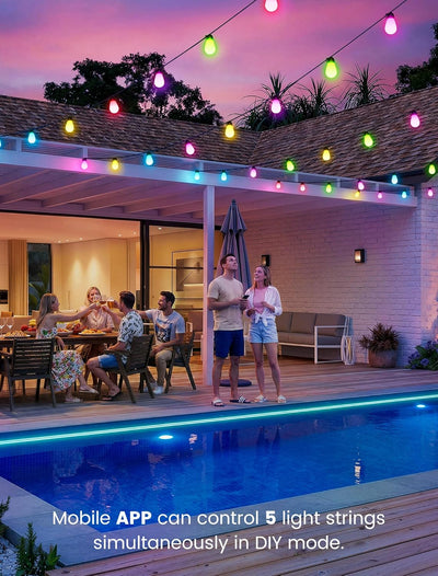 Tira luces exterior RGB 45pulg IP65 19 LED regulables