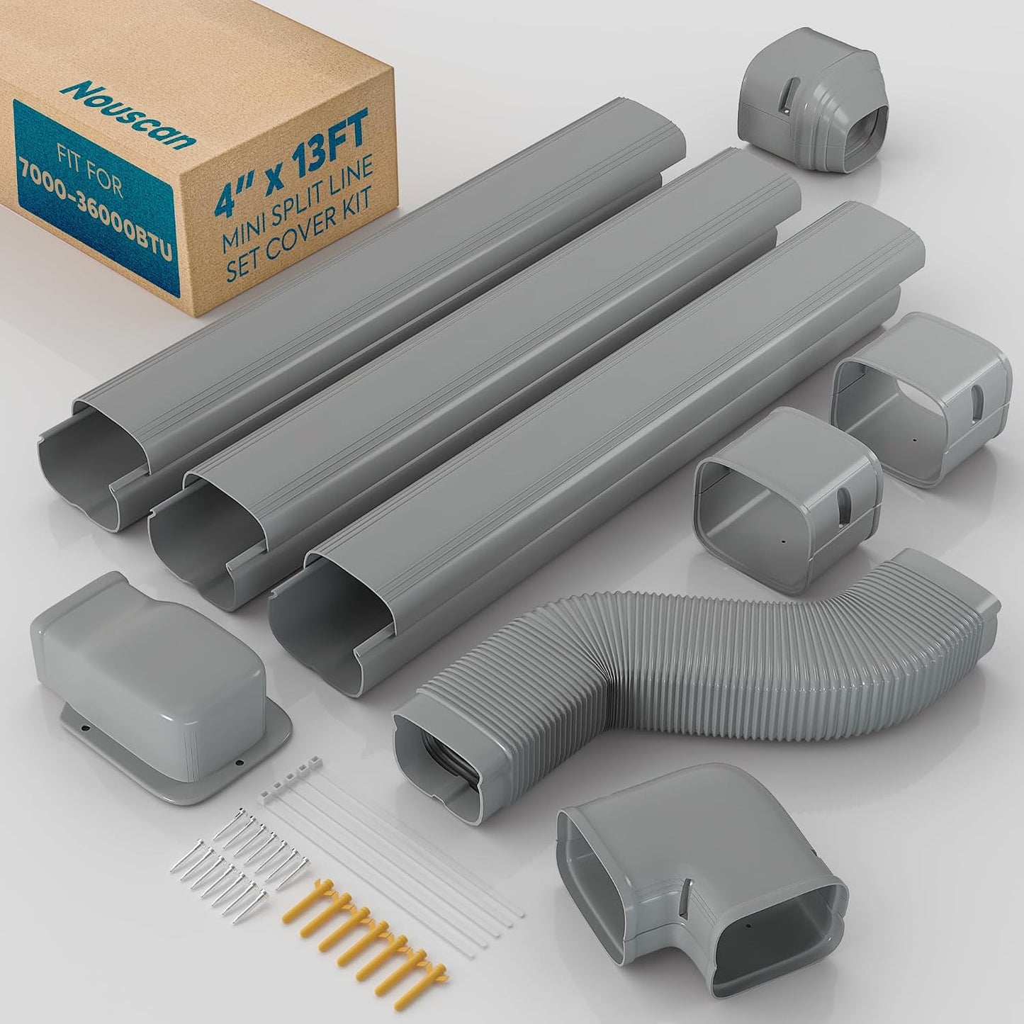 Cubierta conducto flexible 4pulg 13ft para minisplit decorativa