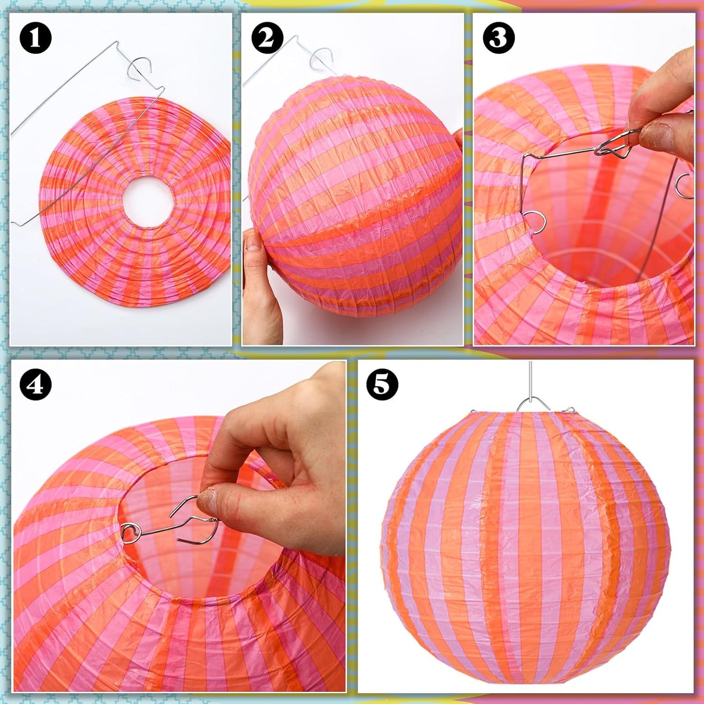 12 Linternas Colgantes Faroles Redondos 8pulg Decoración