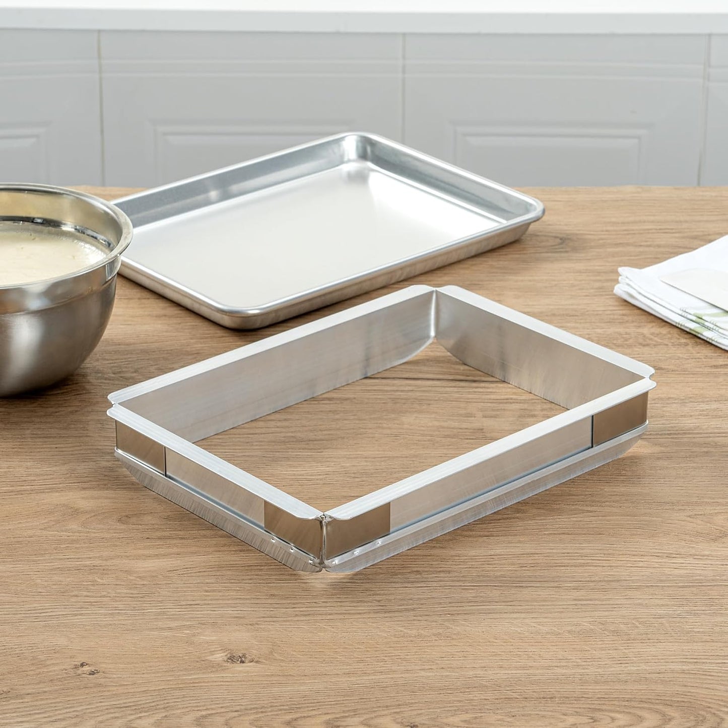 Extensor para bandeja horno aluminio 12x8x2 pulg rectángular acero