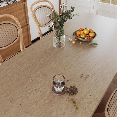 Papel contacto mármol bronceado impermeable para cocina y baño