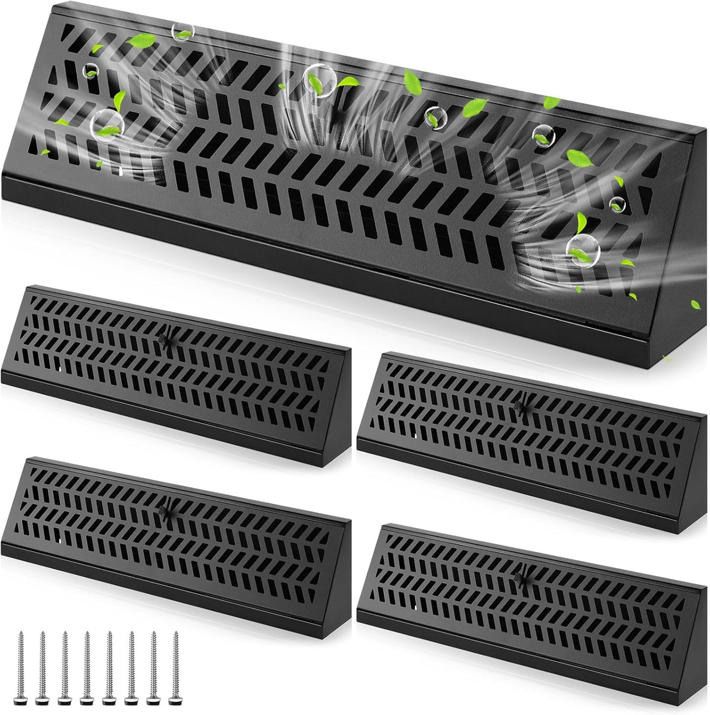 4 Cubiertas ventilación zócalo 18pulg acero resistente