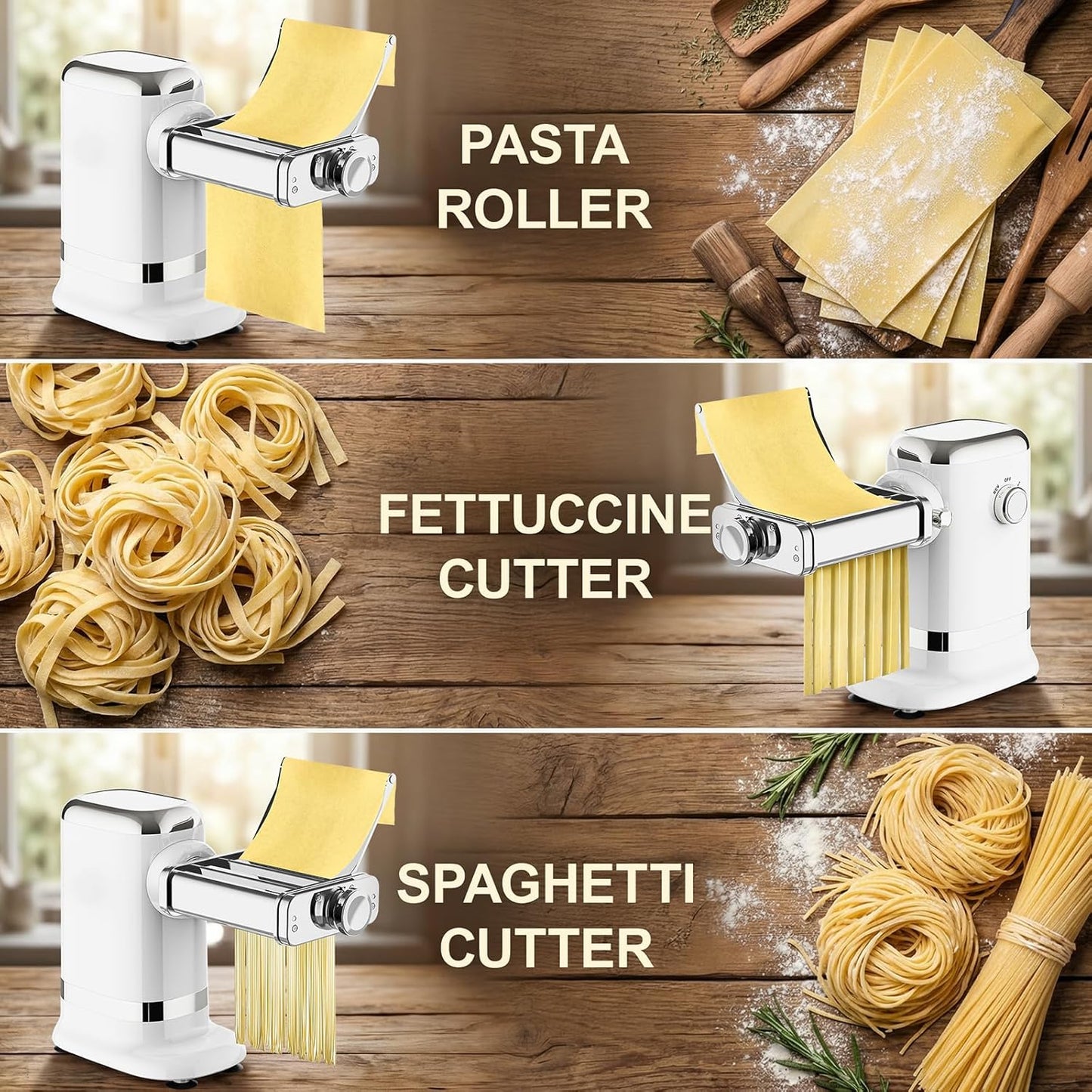 Máquina pasta 3en1 motor 700W acero inox
