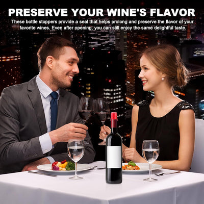 Paquete de 16 tapones de silicona para sello de vino reutilizables