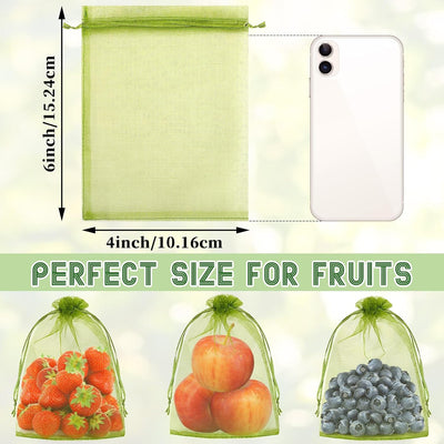120 Bolsas Malla para Frutas 4x6pulg Jardín