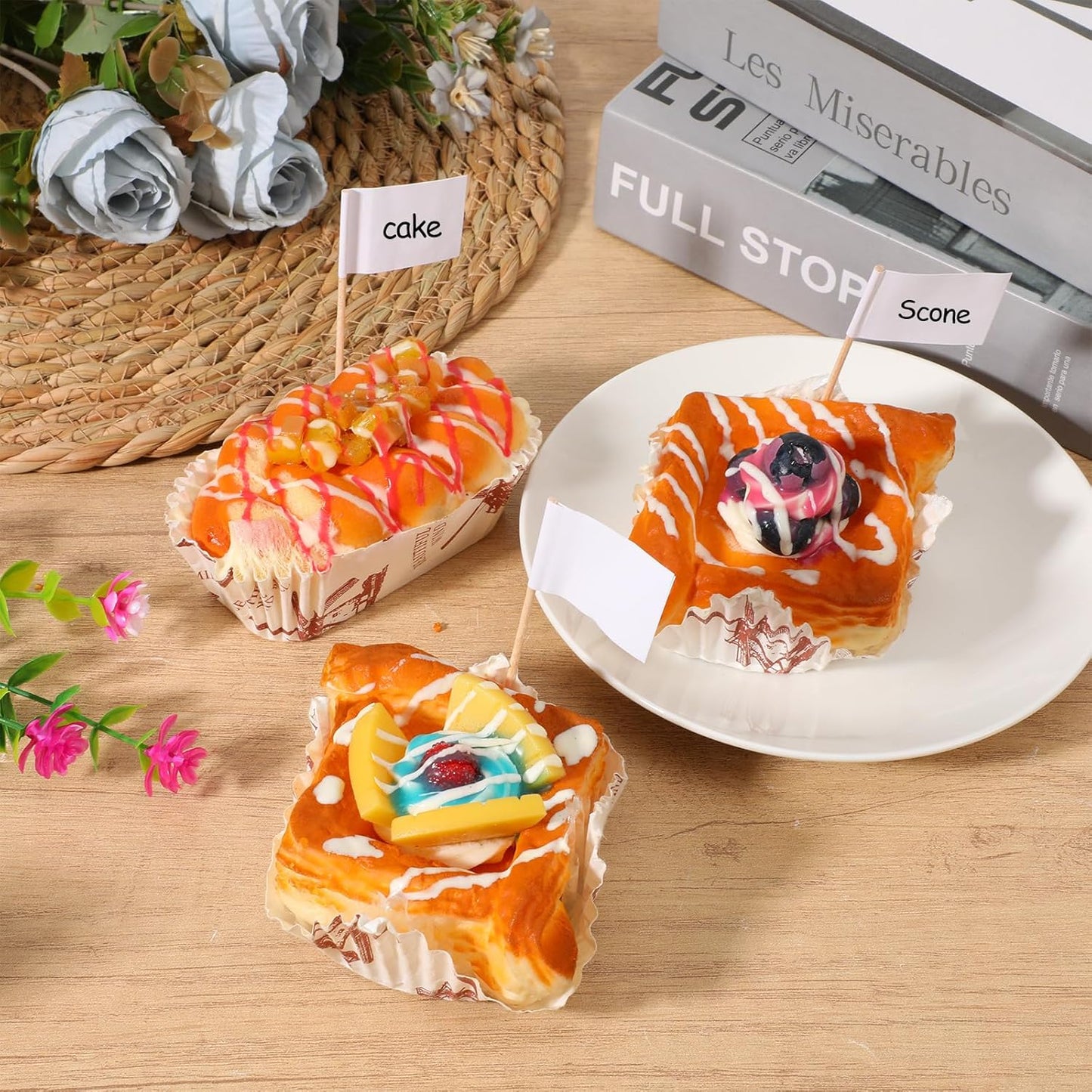 200 Banderas Palillos Dientes Blancas Etiquetas Alimentos Cupcakes