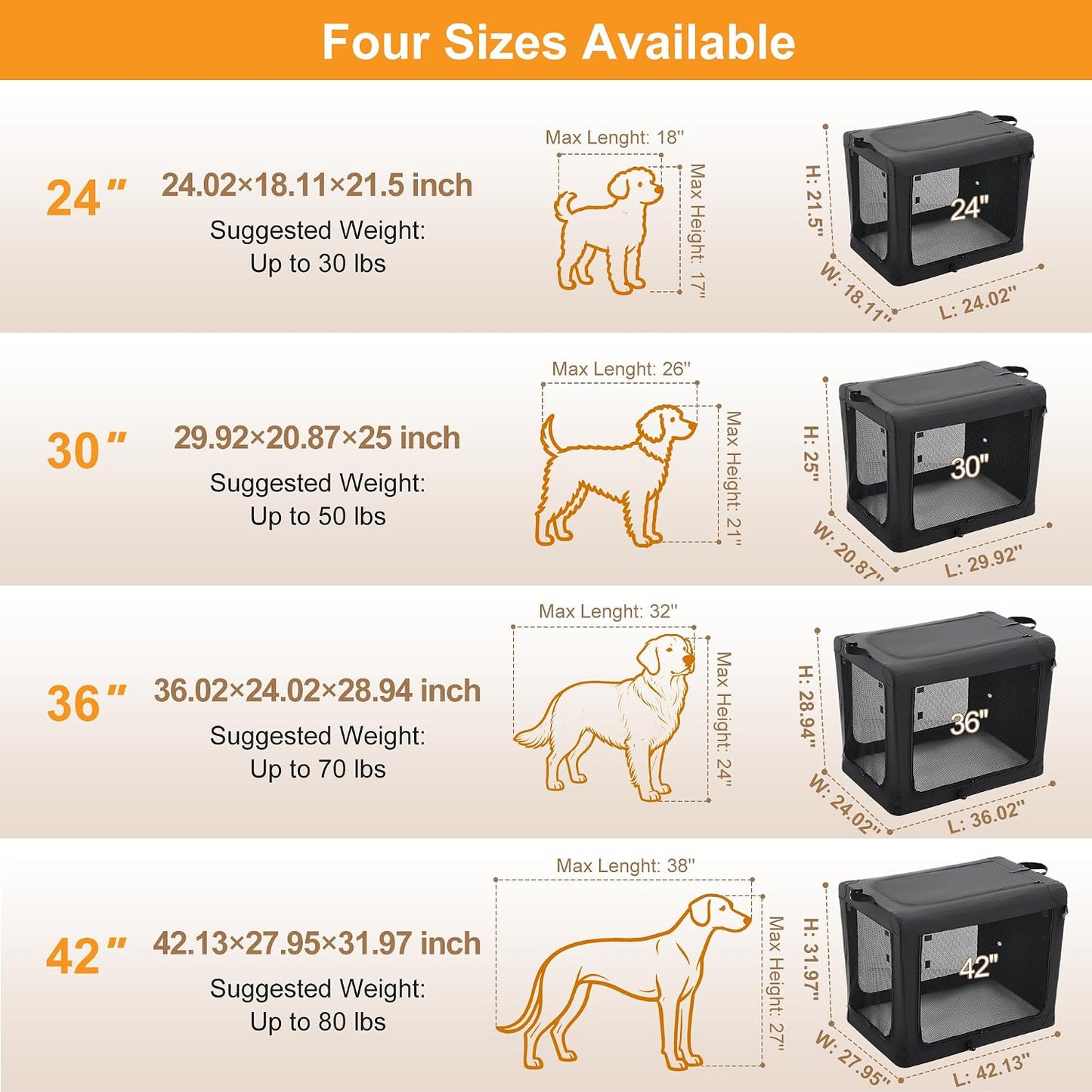 Jaula plegable perros 30pulg ventanas malla 3 puertas
