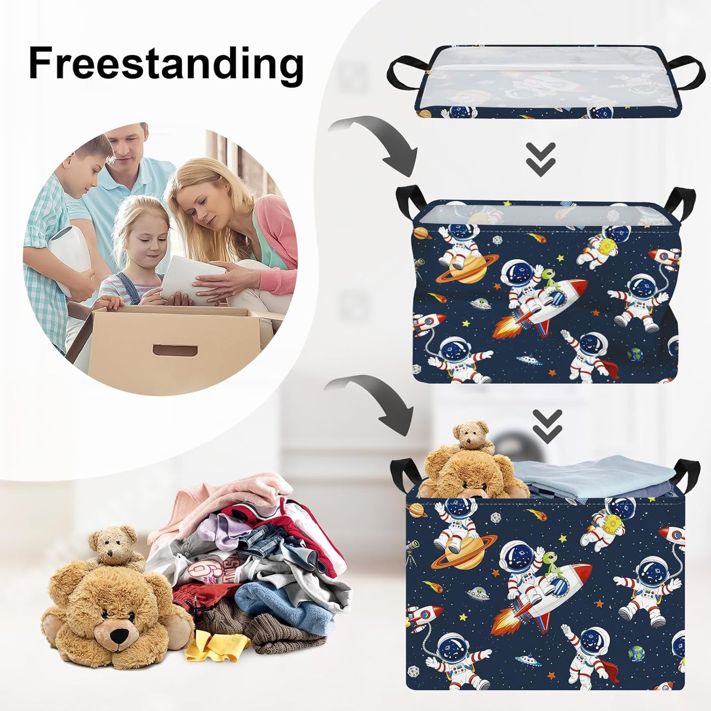 Cesta Almacenamiento Astronauta Plegable Niños