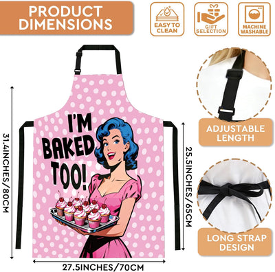 Delantales divertidos para mujer con bolsillos, regalo retro para cocineras