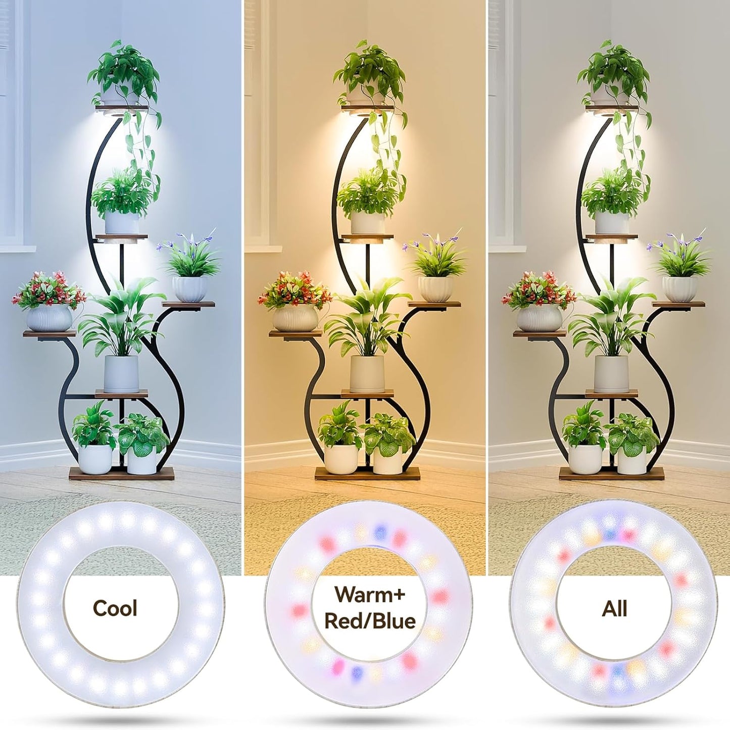 Luces cultivo interior 96 LED espectro completo 2en1