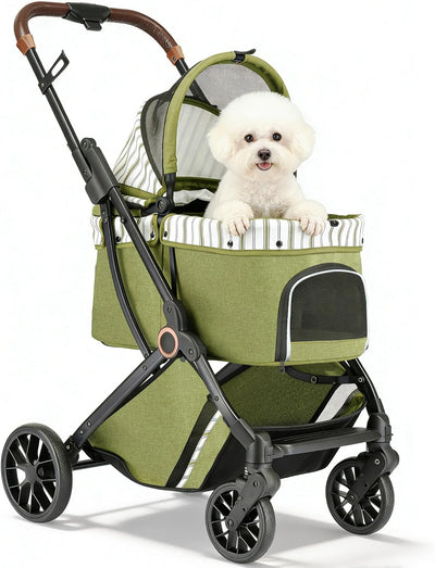 Cochecito mascotas perros gatos pequeños plegable 35lb color verde