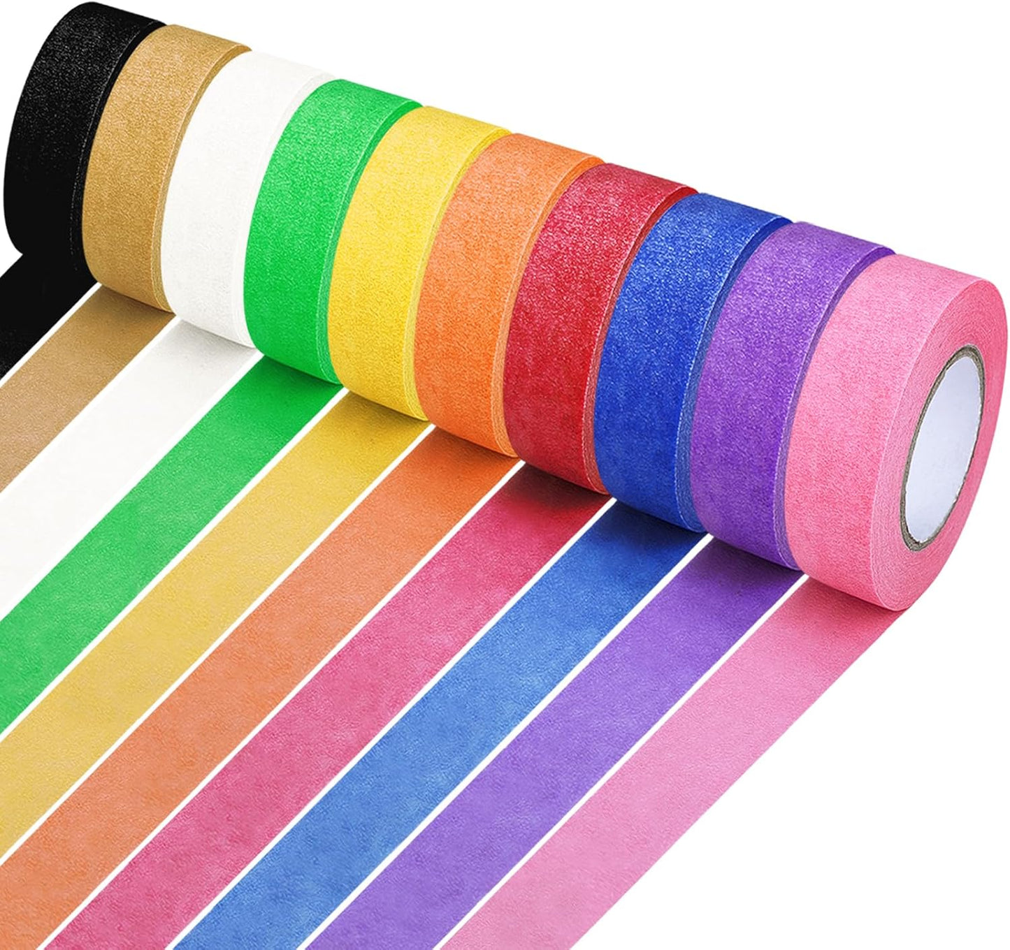 Cinta adhesiva 10 colores 0.79pulg x65.6yardas manualidades