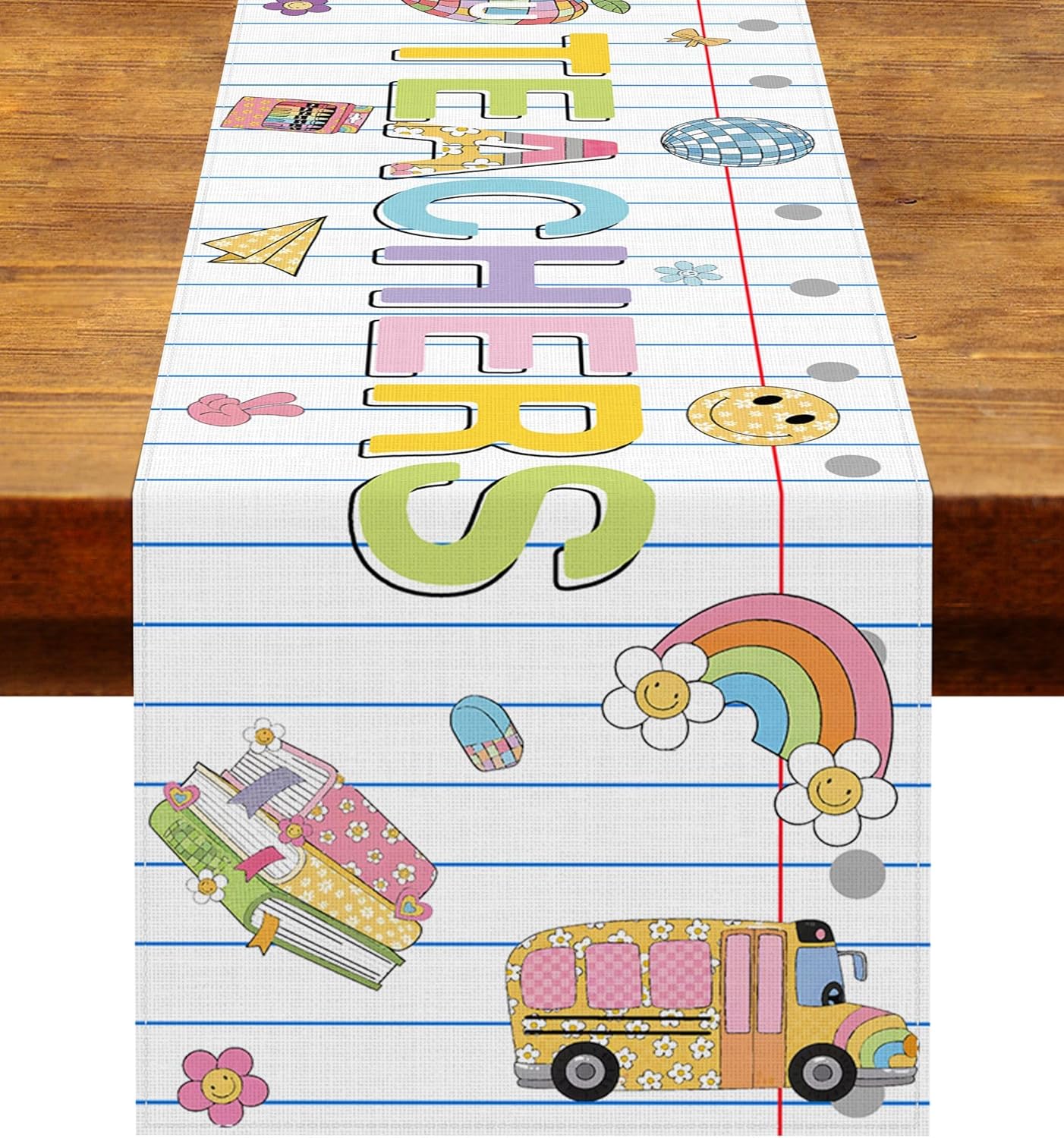 Camino mesa decoración aula hogar texto Thank You Teachers