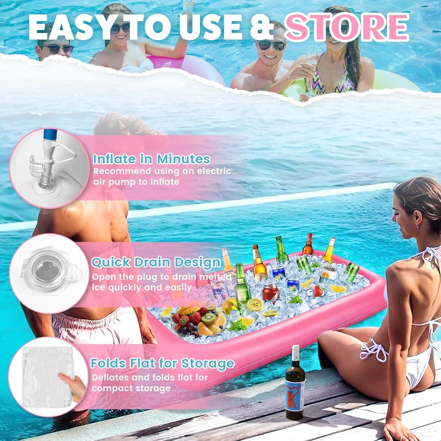 Barra hielo inflable grande para fiestas al aire libre