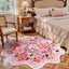 Alfombra redonda rosa antideslizante dormitorio niña