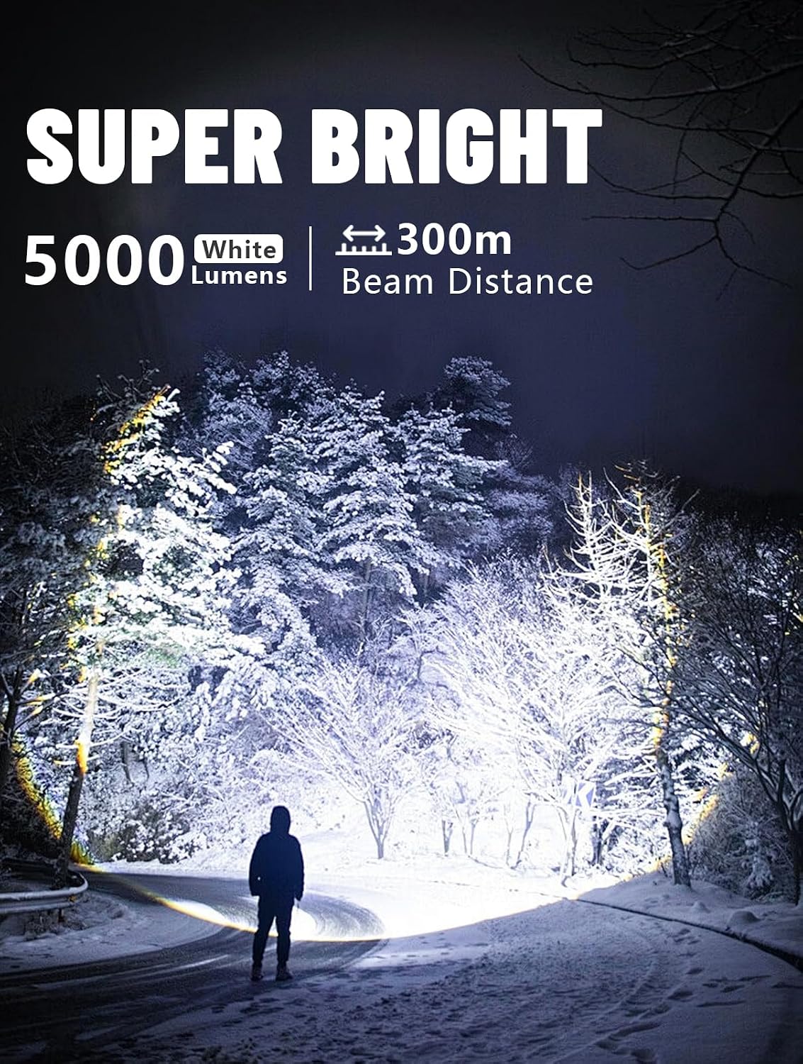 Linterna recargable LED 5000 lúmenes táctica impermeable