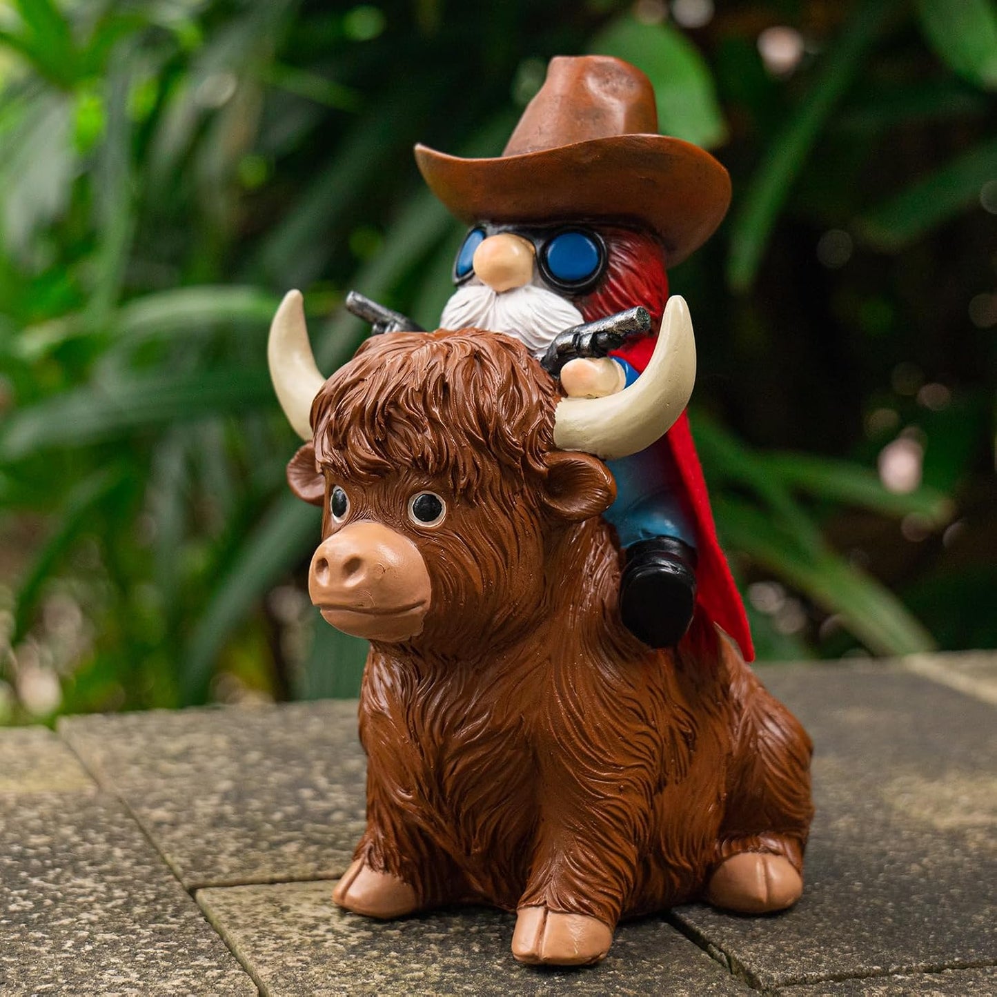 Decoración gnomos jardín vaqueros Navidad patio césped porche