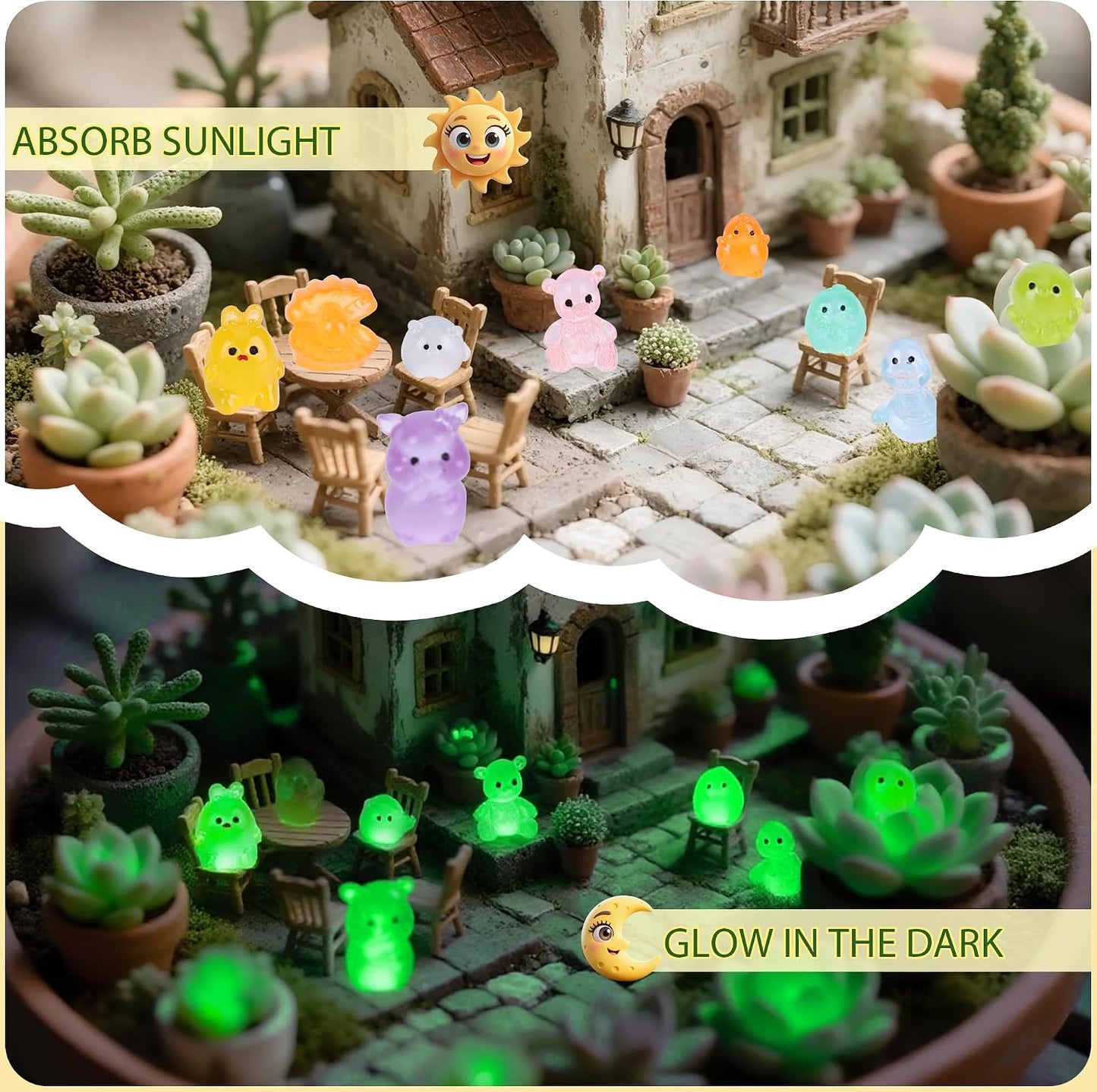 220 Mini Bolsas Animales Resina Luminosas Jardín Hadal