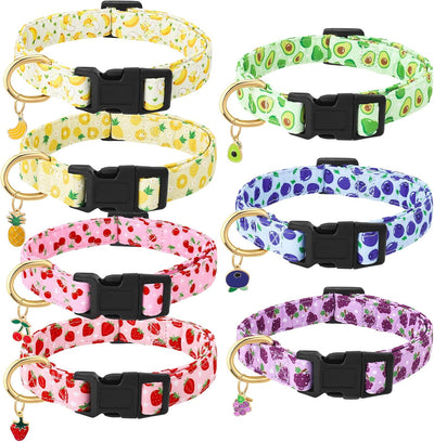 7 Collares Frutas Ajustables para Perros Medianos 12-18.9pulg