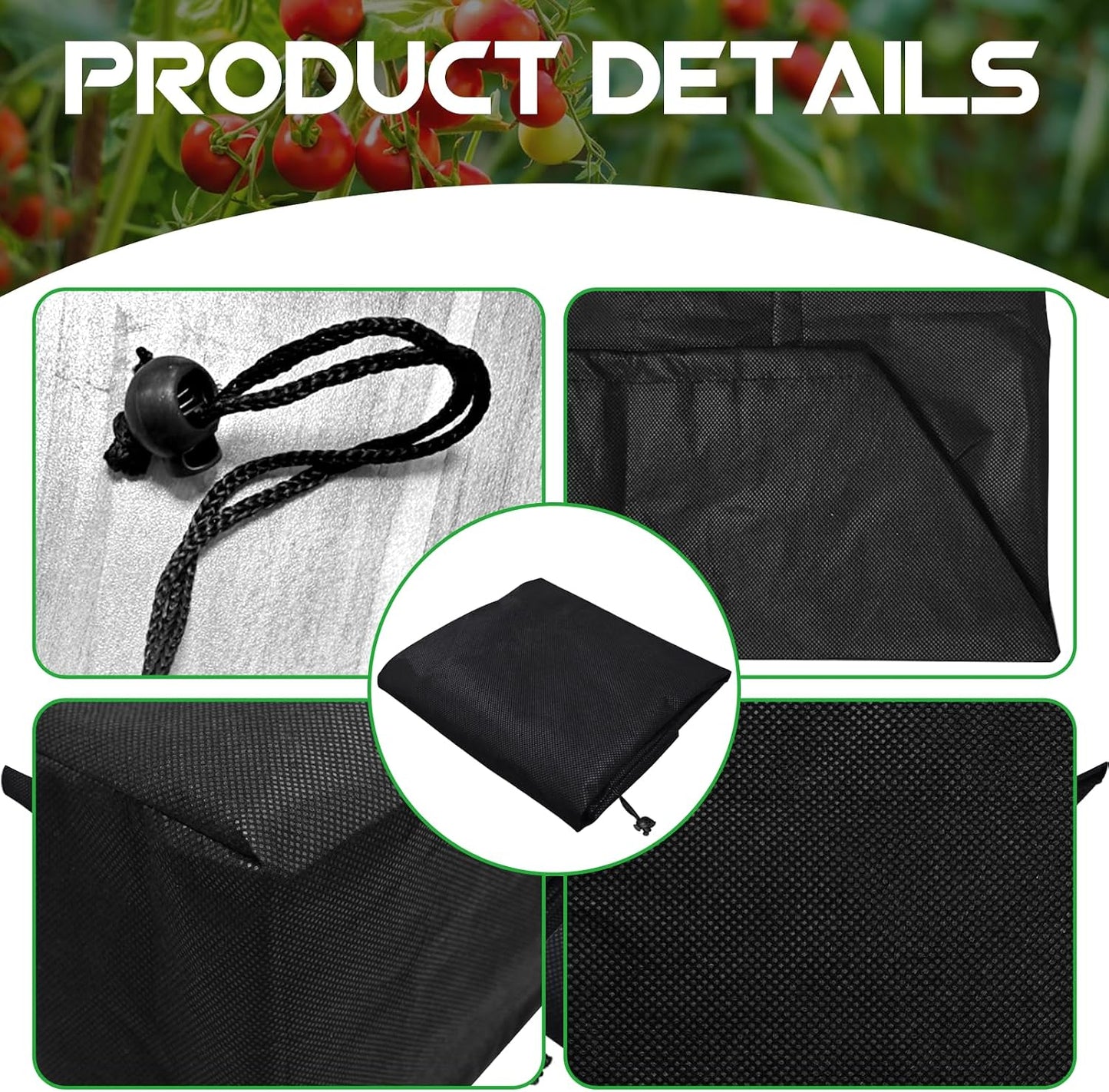 3 Pzas Cubiertas Mantillo 20x24pulg Negro