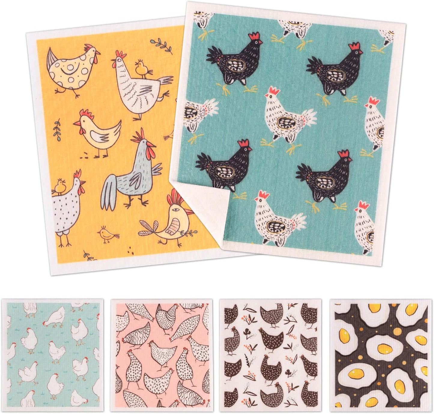 Paños de cocina suecos Polly Online, paquete de 6, reutilizables y biodegradables