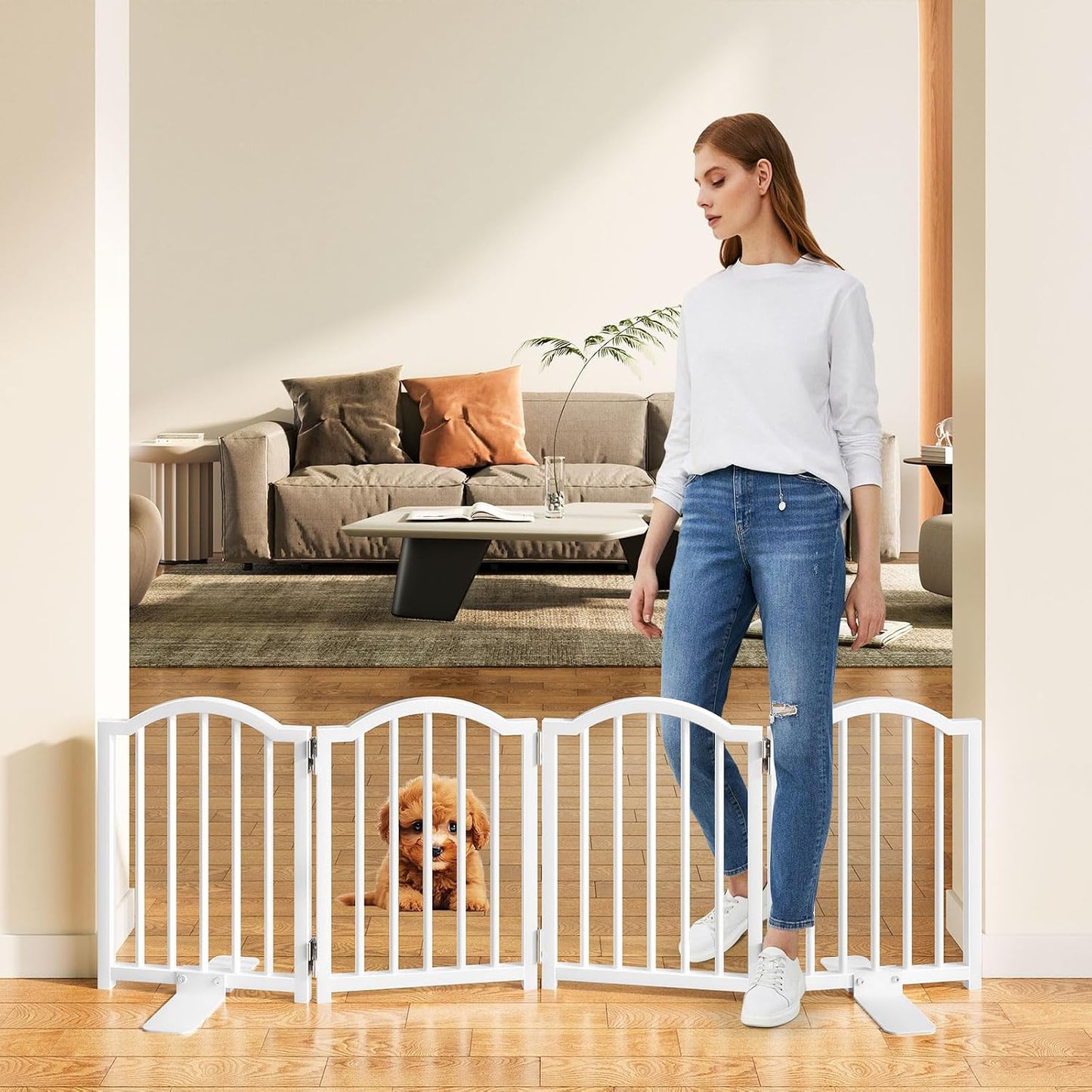 2 Puertas cortas para perros 16pulg con patas 48pulg