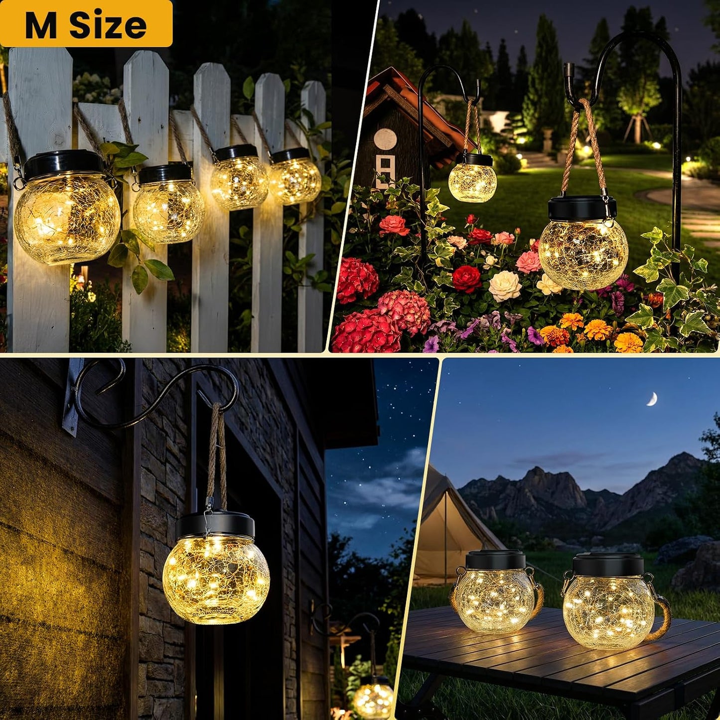 Farol solar impermeable 6 luces colgantes para jardín Halloween