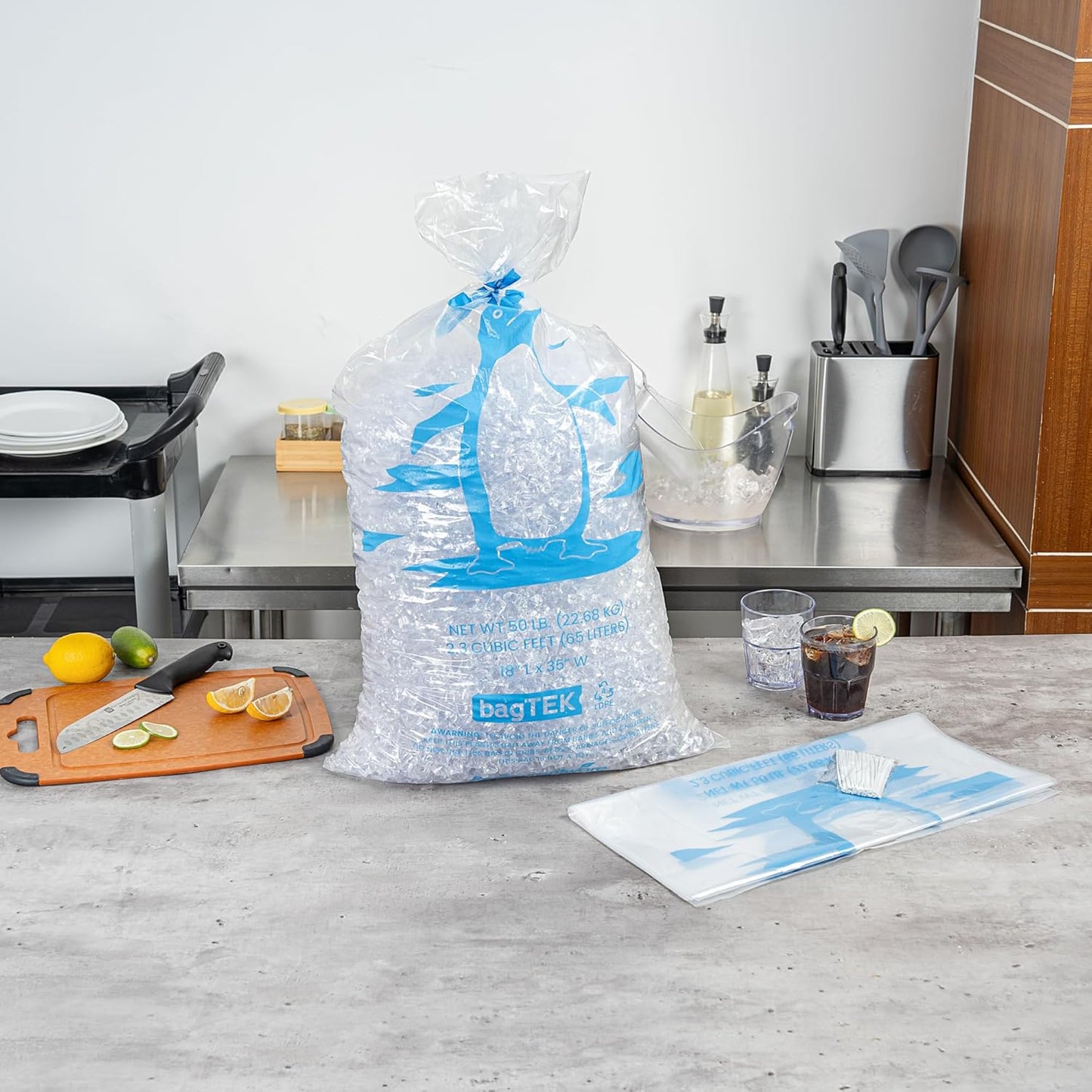 Bolsas hielo plástico 100 pzas resistente congelador