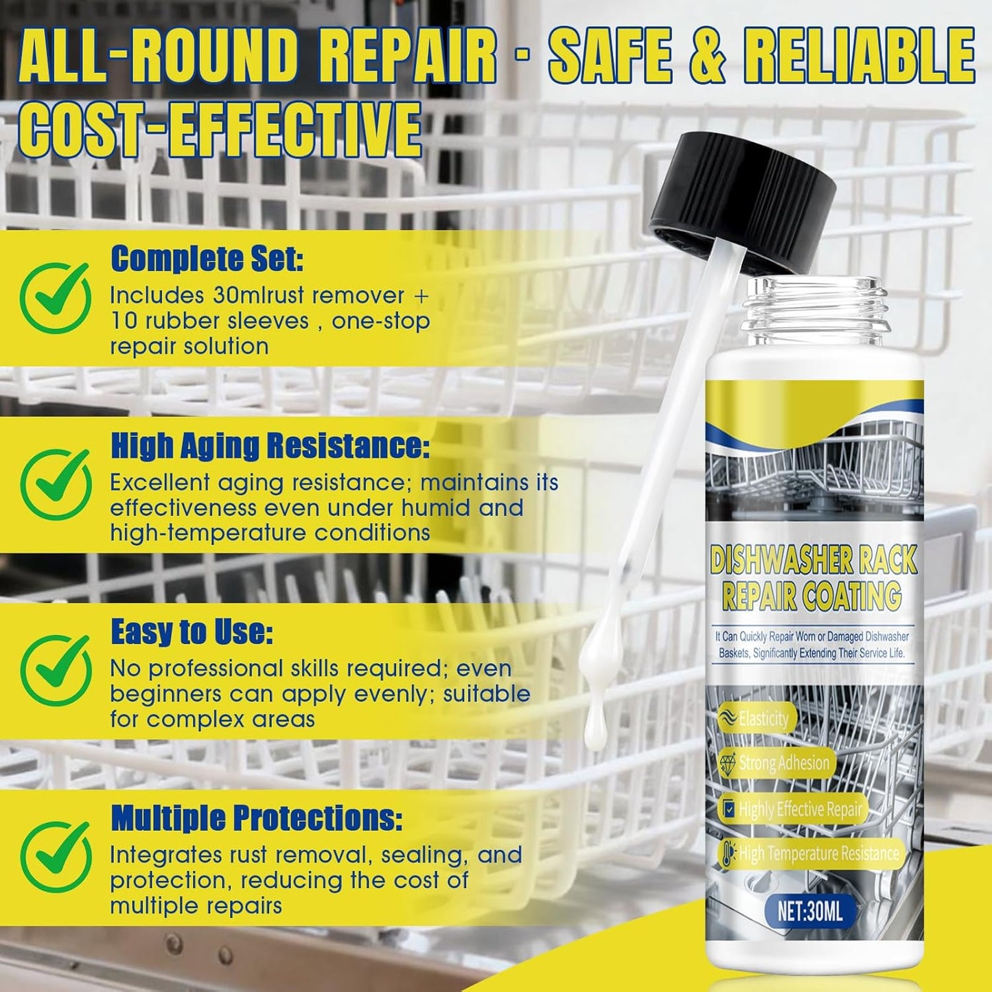 Revestimiento lavavajillas 1oz kit blanco goma