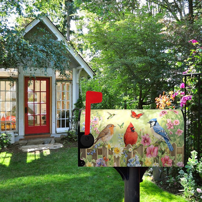 Fundas magnéticas para buzón pájaros 21x18pulg flores coloridas