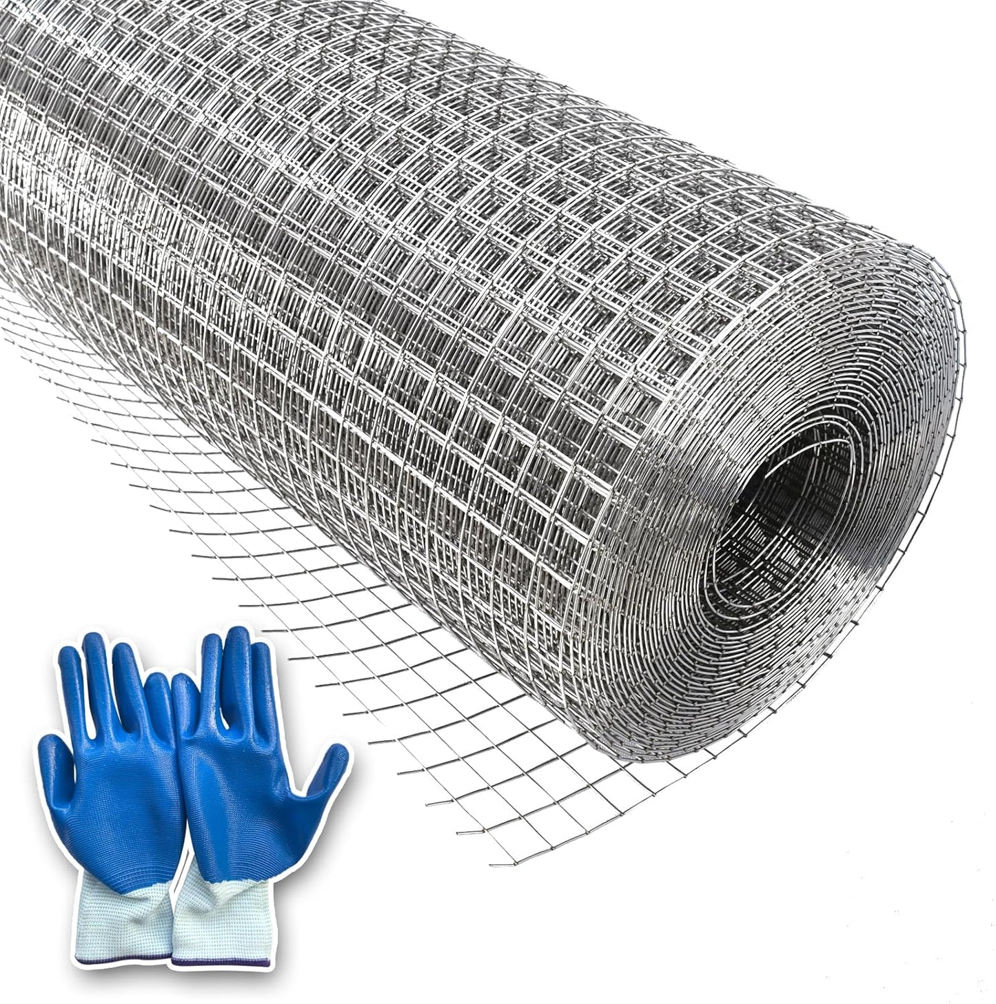 Rollo malla acero inox 304 soldada 23x1/4 pulg proteccion jardín