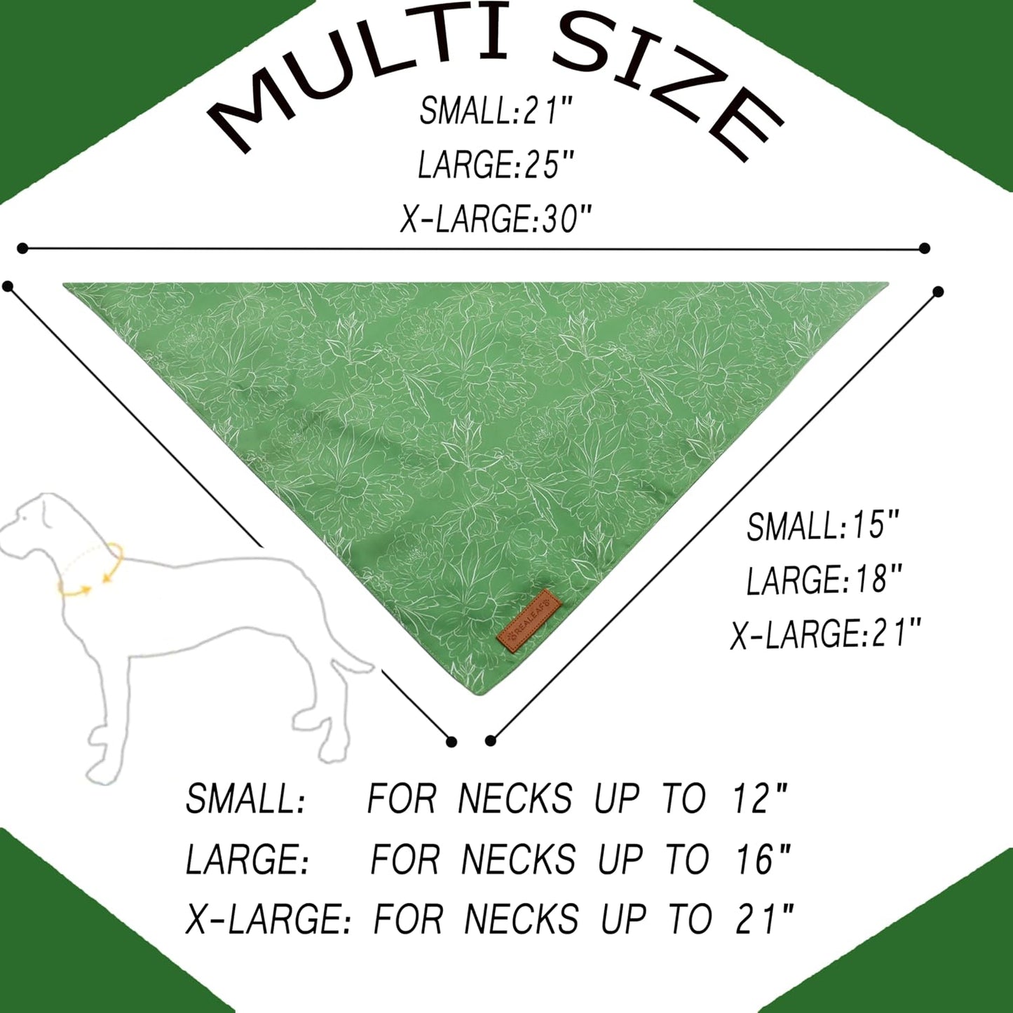 Bufanda floral para perros de ra calidad talla grande