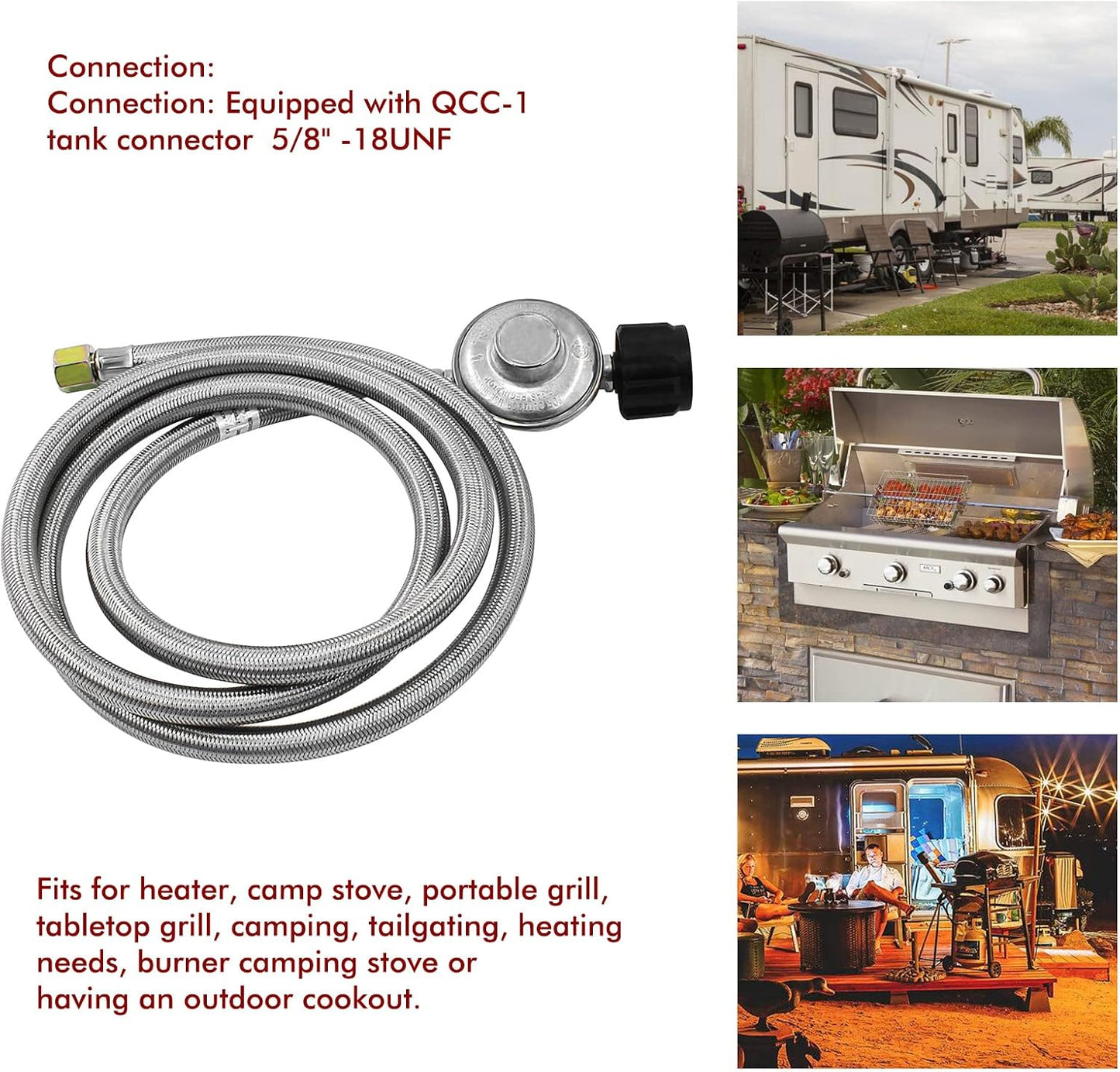 Pozo fuego gas propano 6ft parrilla estufa campamento