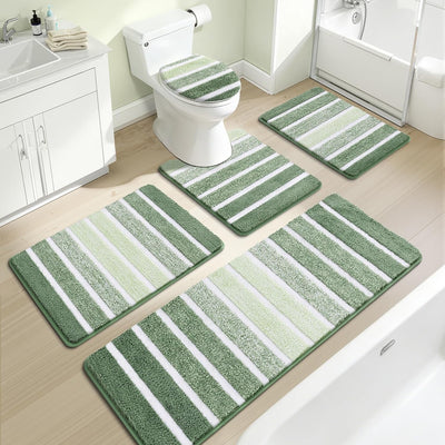 Set 5 Alfombras Baño Microfibra Absorbente Antiderrap