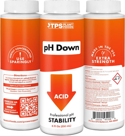 Ajustador pH ácido profesional para suelo e hidroponía 8oz