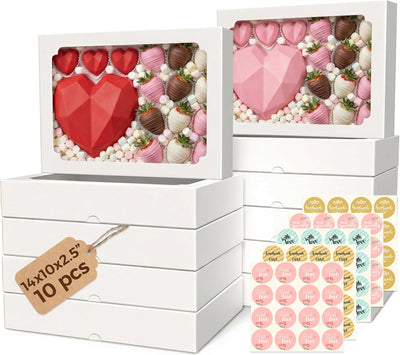 Cajas de galletas con ventana grandes para postres y regalos