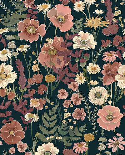 Papel tapiz floral autoadhesivo 16.9x118pulg bohemio vintage