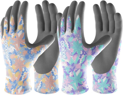 Guantes jardinería transpirables con goma coloridos 6 pares