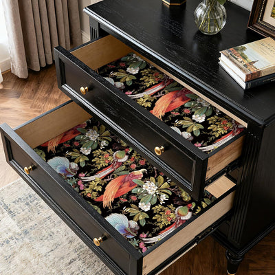 Papel tapiz vintage prepegado diseño floral oscuro