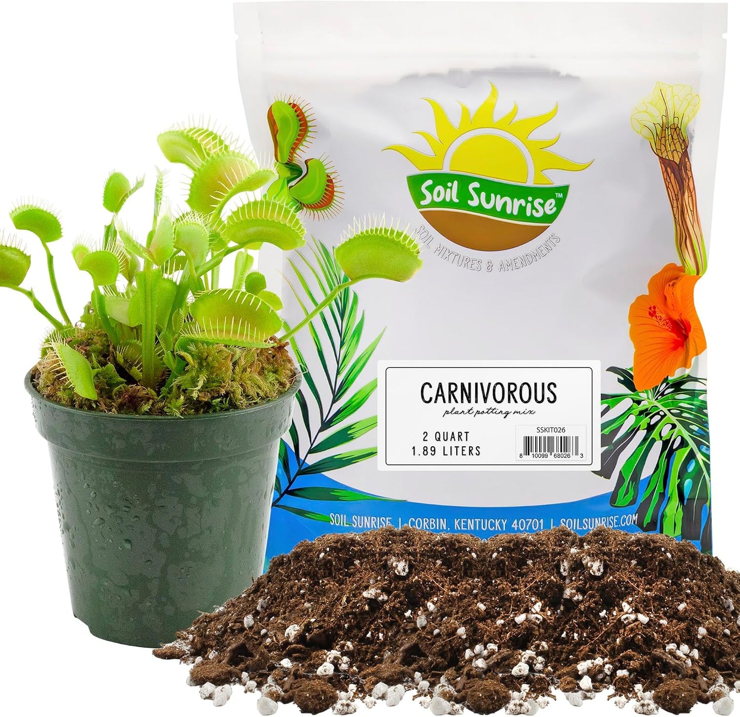Tierra para macetas plantas carnívoras 2qt trampas moscas
